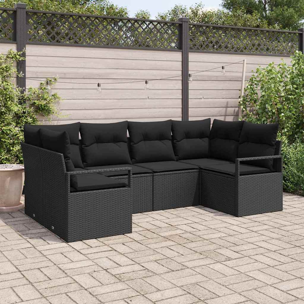 Set di divani 6 pz Nero polyrattan | homemem39