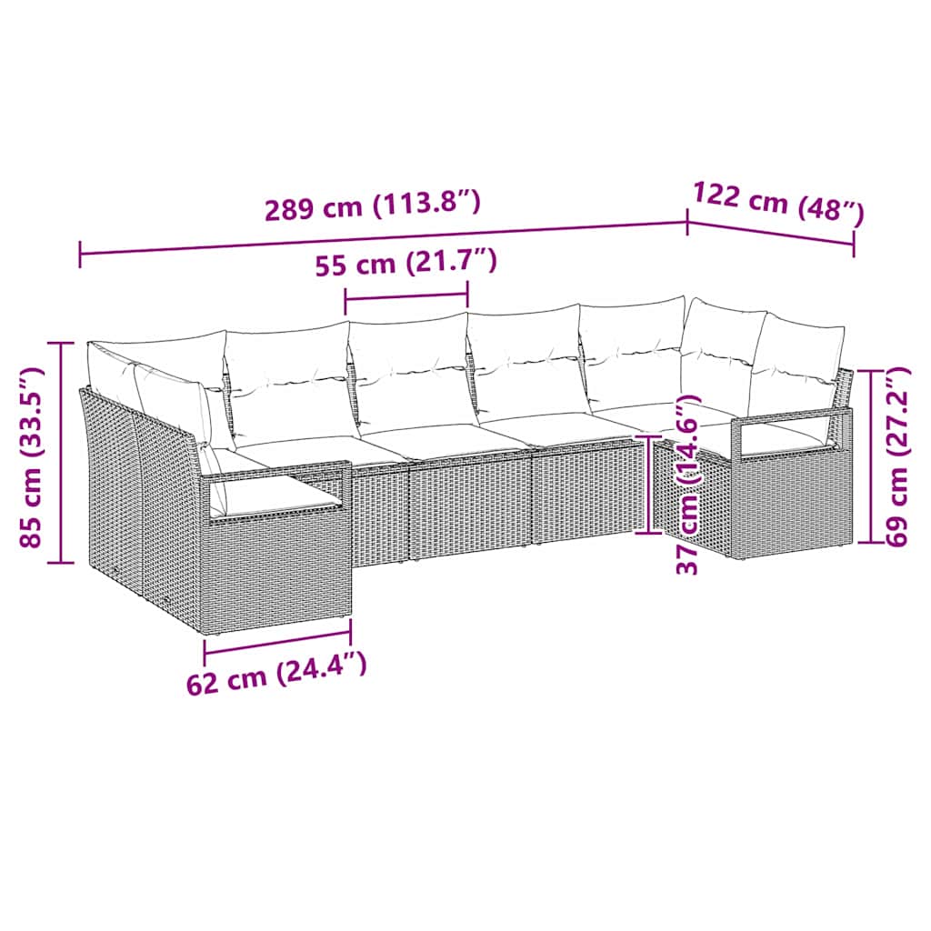 Set di divani 7 pz Nero polyrattan | homemem39