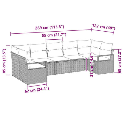Set di divani 7 pz Nero polyrattan | homemem39