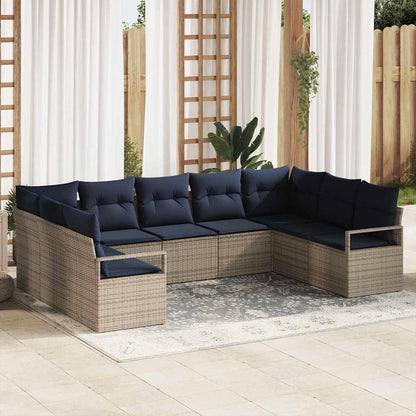 Set di divani con cuscino 7 pcs Grigio polyrattan | homemem39