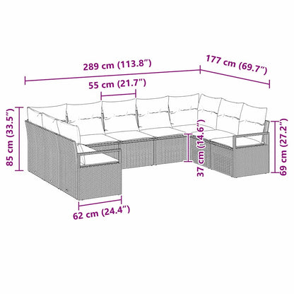 Set di divani 9 pz Nero polyrattan | homemem39