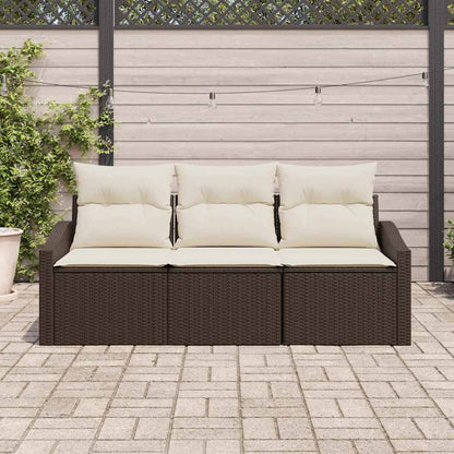 Set di divani con cuscino 3 pcs Marrone polyrattan | homemem39