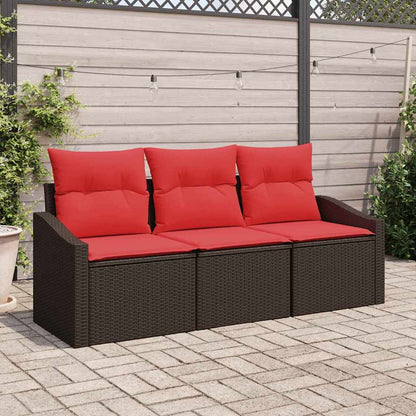 Set di divani 3 pz Marrone polyrattan | homemem39