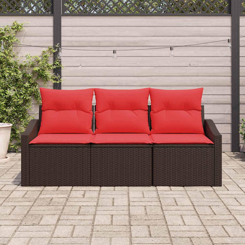 Set di divani 3 pz Marrone polyrattan | homemem39