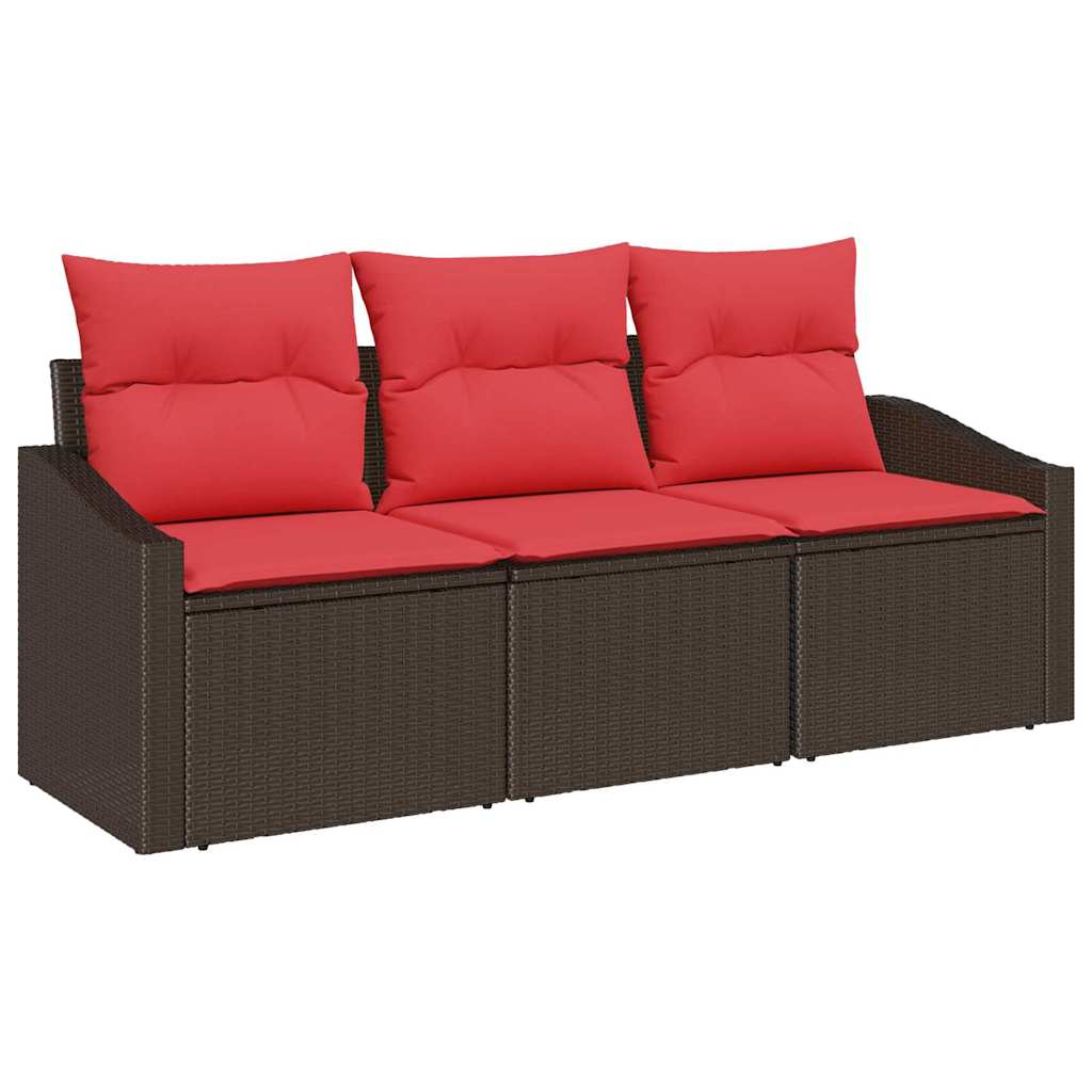 Set di divani 3 pz Marrone polyrattan | homemem39