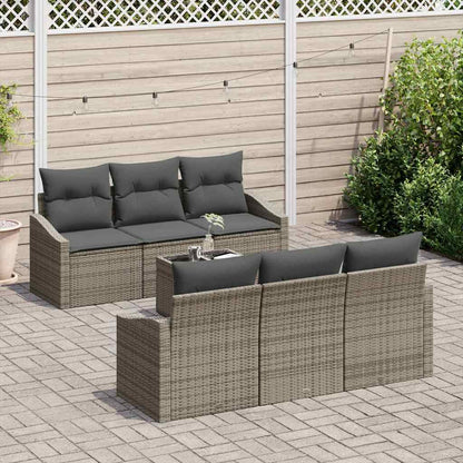 Set di divani con cuscino con cuscino 7 pcs Grigio polyrattan | homemem39