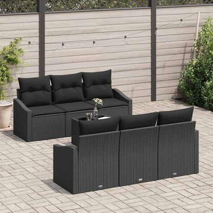 Set di divani 7 pz Nero polyrattan | homemem39