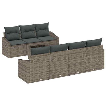 Set di divani con cuscino con cuscino 8 pcs Grigio polyrattan | homemem39