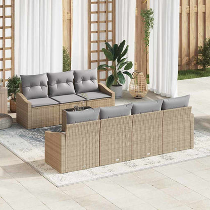 Set di divani 8 pcs Beige e Grigio Chiaro polyrattan | homemem39