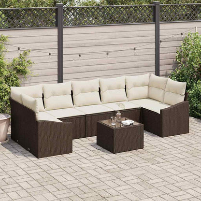Set di divani Marrone e Crema 55 x 55 x 37 cm polyrattan | homemem39