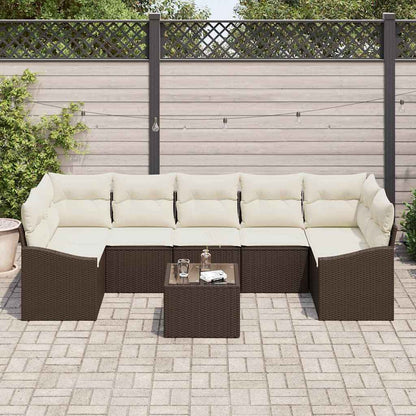 Set di divani Marrone e Crema 55 x 55 x 37 cm polyrattan | homemem39