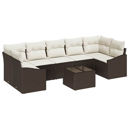 Set di divani Marrone e Crema 55 x 55 x 37 cm polyrattan | homemem39