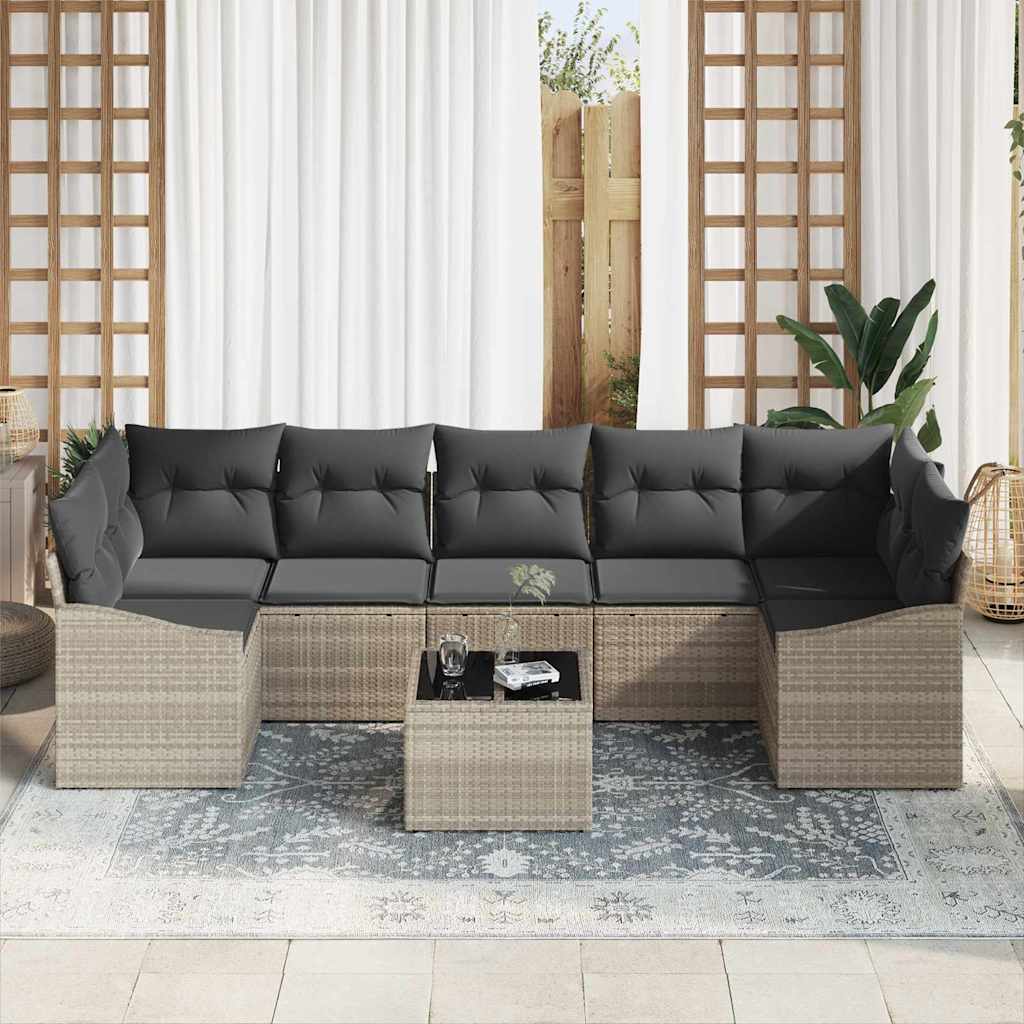 Set di divani Grigio chiaro 55 x 55 x 37 cm polyrattan | homemem39