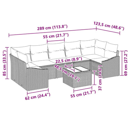 Set di divani Grigio chiaro 55 x 55 x 37 cm polyrattan | homemem39