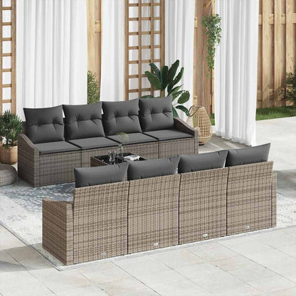 Set di divani con cuscino con cuscino 9 pcs Grigio polyrattan | homemem39