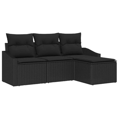 Set di divani 4 pz Nero polyrattan | homemem39