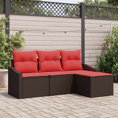 Set di divani 4 pz Marrone polyrattan | homemem39