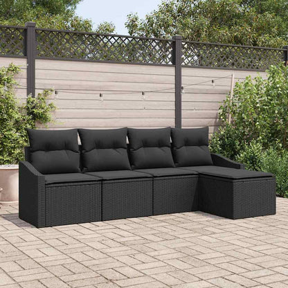Set di divani 5 pz Nero polyrattan | homemem39