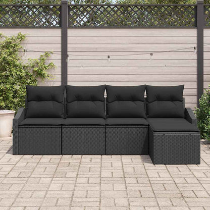 Set di divani 5 pz Nero polyrattan | homemem39