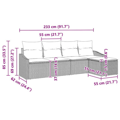 Set di divani 5 pz Nero polyrattan | homemem39
