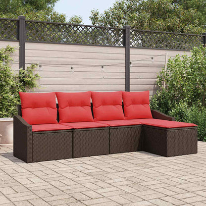 Set di divani 5 pz Marrone polyrattan | homemem39