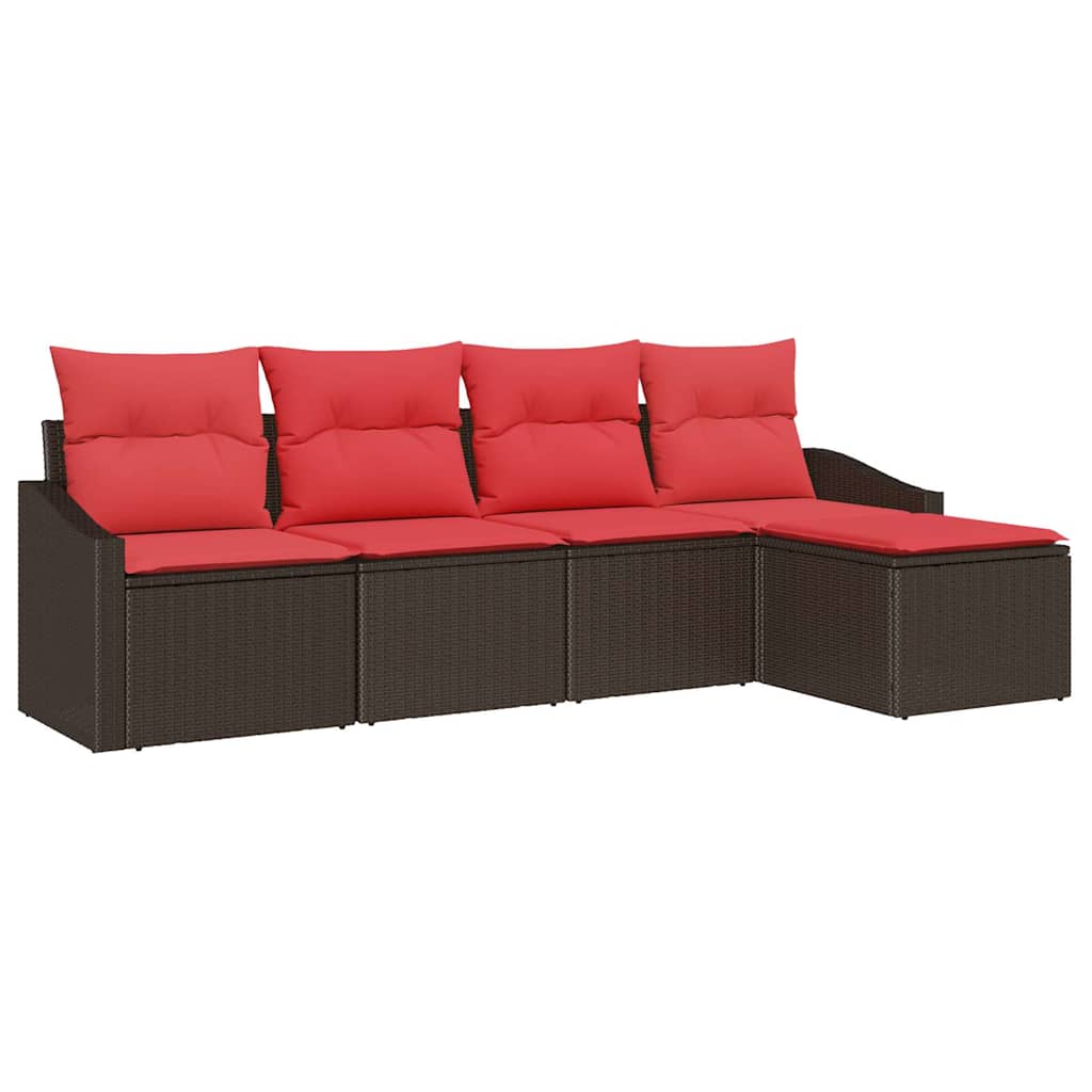 Set di divani 5 pz Marrone polyrattan | homemem39