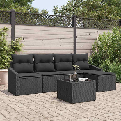 Set di divani 6 pz Nero polyrattan | homemem39