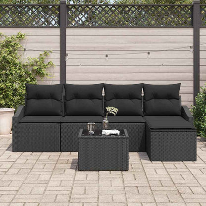 Set di divani 6 pz Nero polyrattan | homemem39