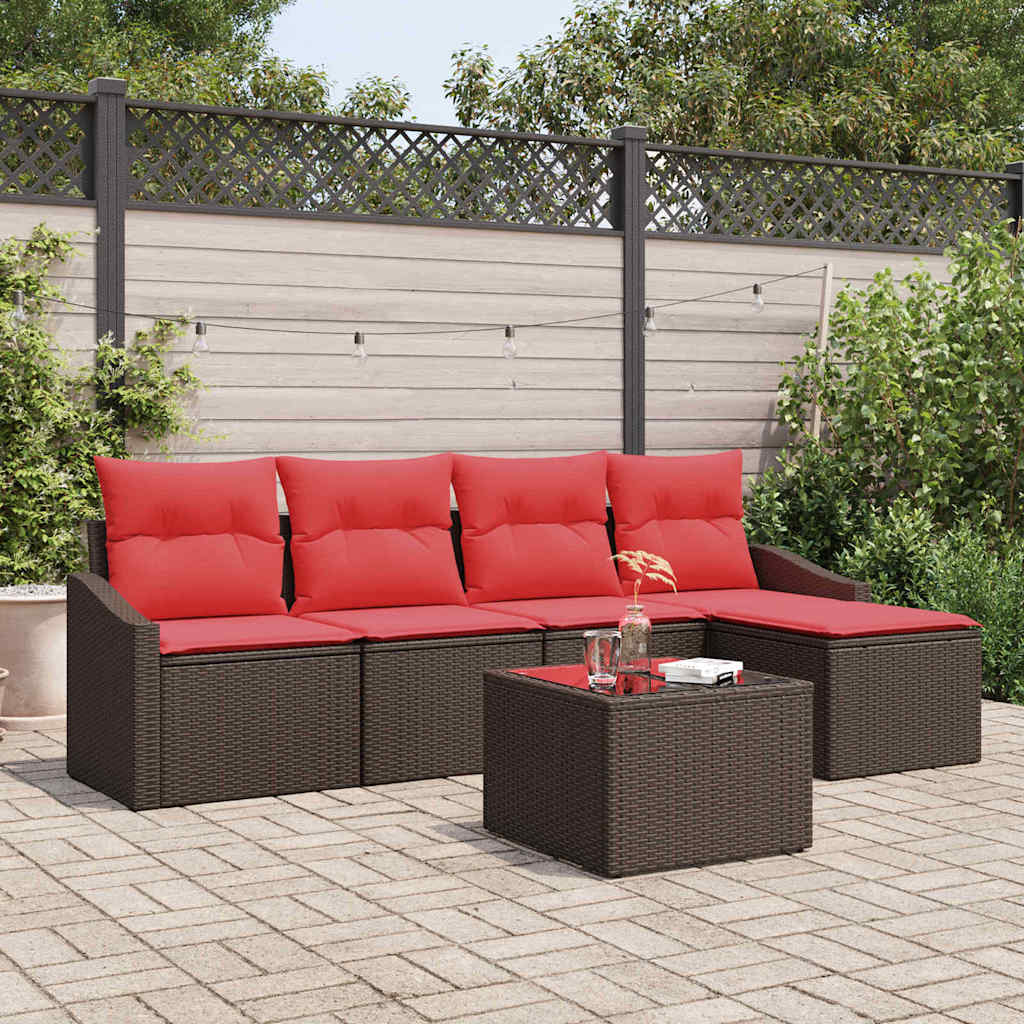 Set di divani 6 pz Marrone polyrattan | homemem39