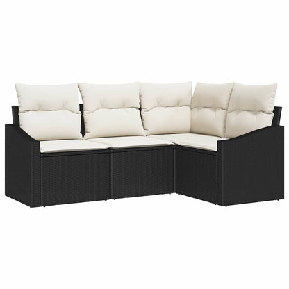 Set di divani 4 pz Nero polyrattan | homemem39
