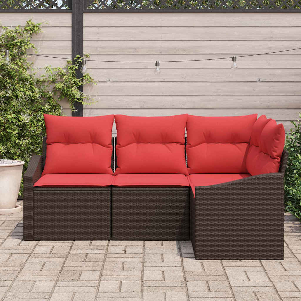 Set di divani 4 pz Marrone polyrattan | homemem39
