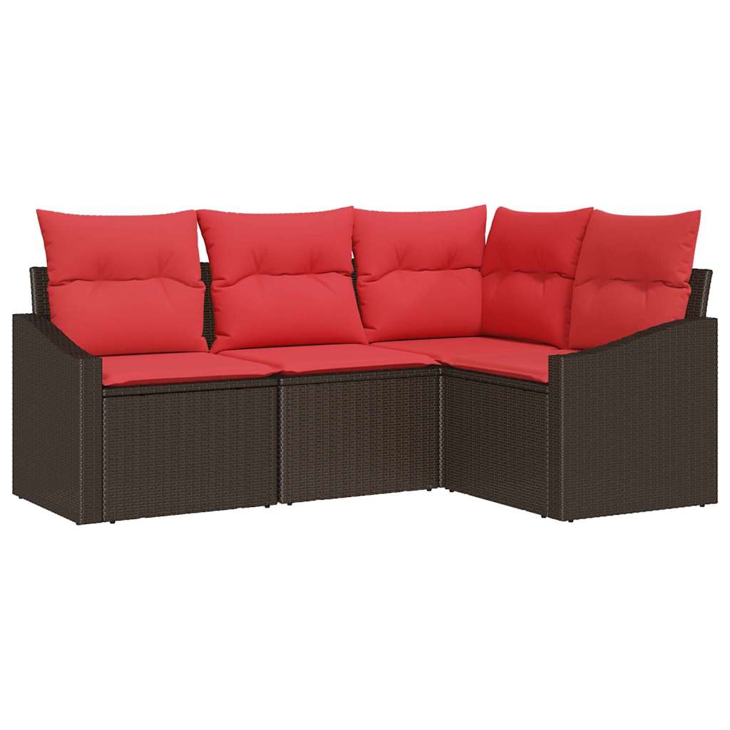 Set di divani 4 pz Marrone polyrattan | homemem39