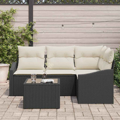 Set di divani 5 pz Nero polyrattan | homemem39