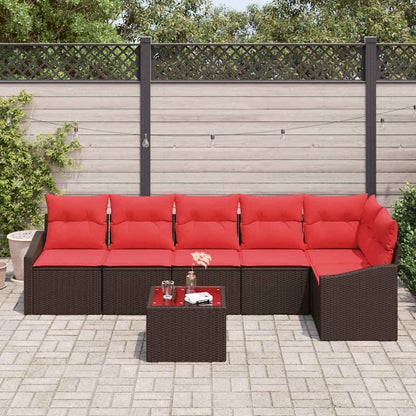 Set di divani 7 pz Marrone polyrattan | homemem39