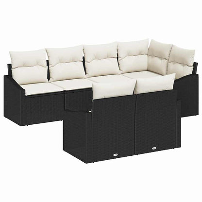 Set di divani 7 pz Nero polyrattan | homemem39