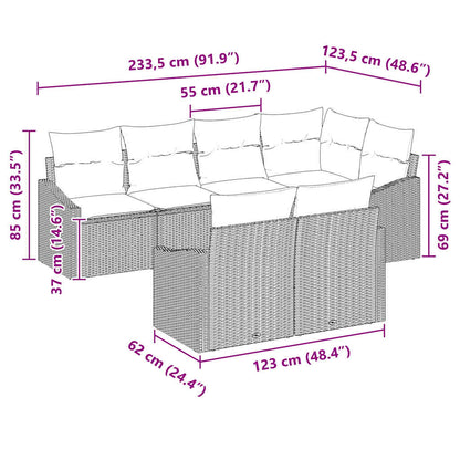 Set di divani 7 pz Nero polyrattan | homemem39