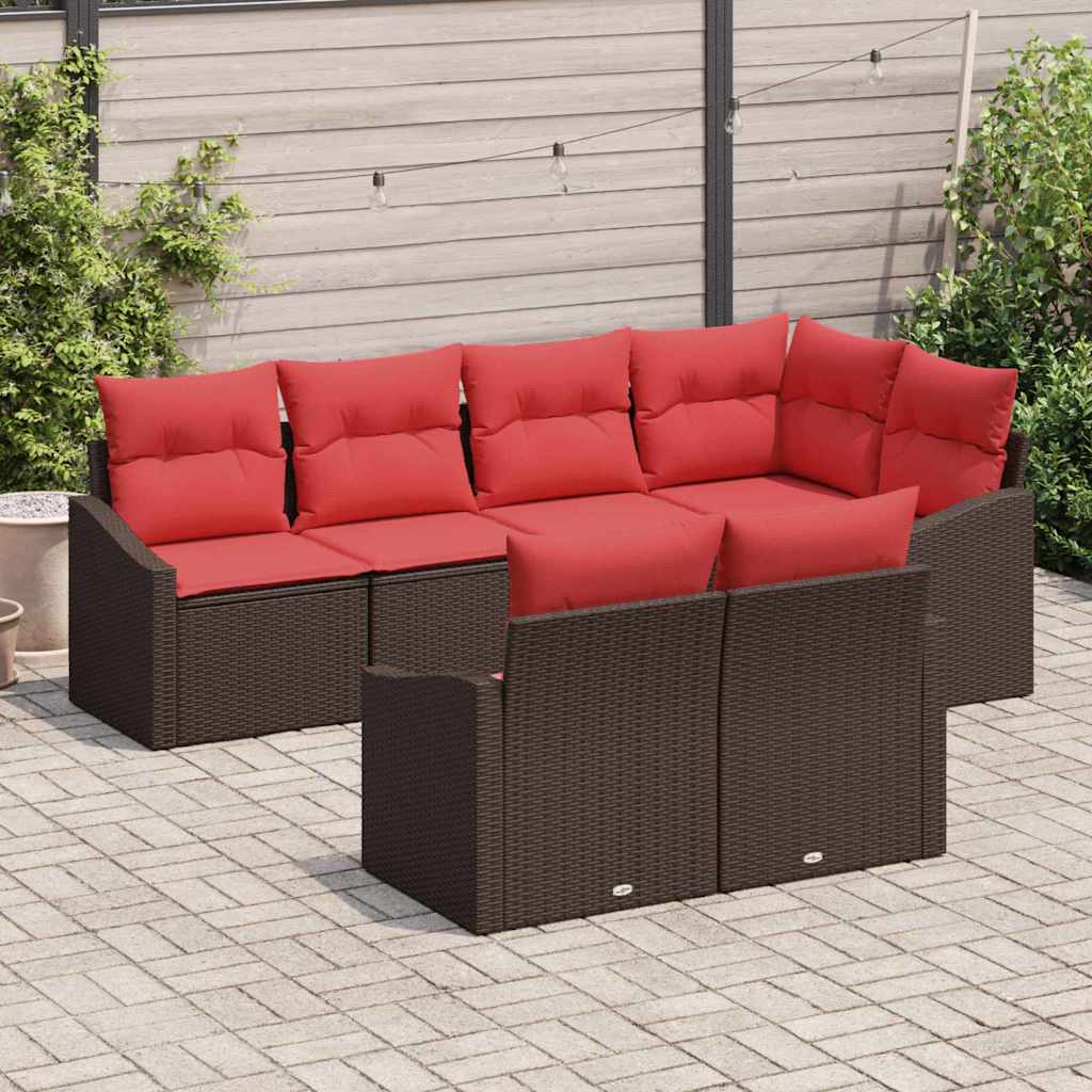 Set di divani 7 pz Marrone polyrattan | homemem39