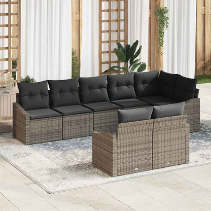 Set di divani con cuscino 8 pcs Grigio polyrattan | homemem39
