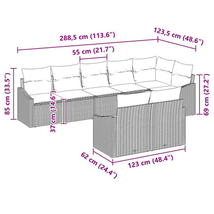 Set di divani con cuscino 8 pcs Beige polyrattan | homemem39