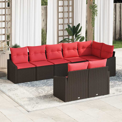 Set di divani 8 pz Marrone polyrattan | homemem39