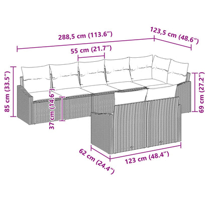 Set di divani con cuscino 8 pcs Nero polyrattan | homemem39