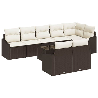 Set di divani con cuscino 9 pcs Marrone polyrattan | homemem39