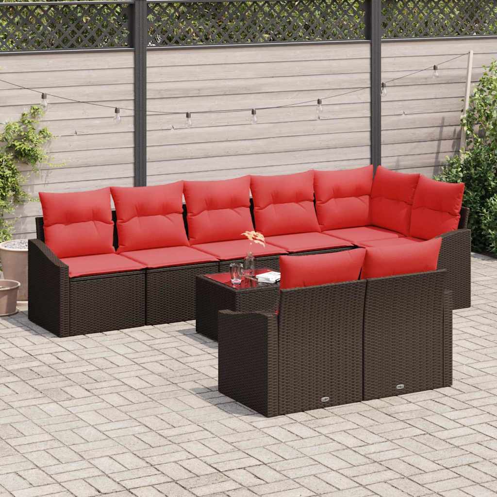 Set di divani 9 pz Marrone polyrattan | homemem39