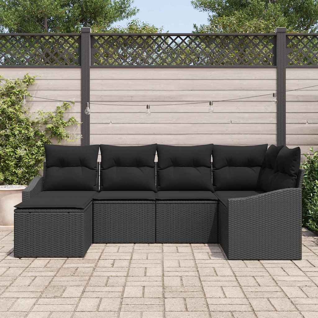Set di divani 6 pz Nero polyrattan | homemem39
