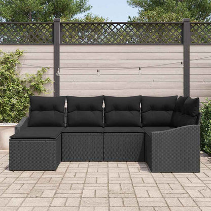 Set di divani 6 pz Nero polyrattan | homemem39
