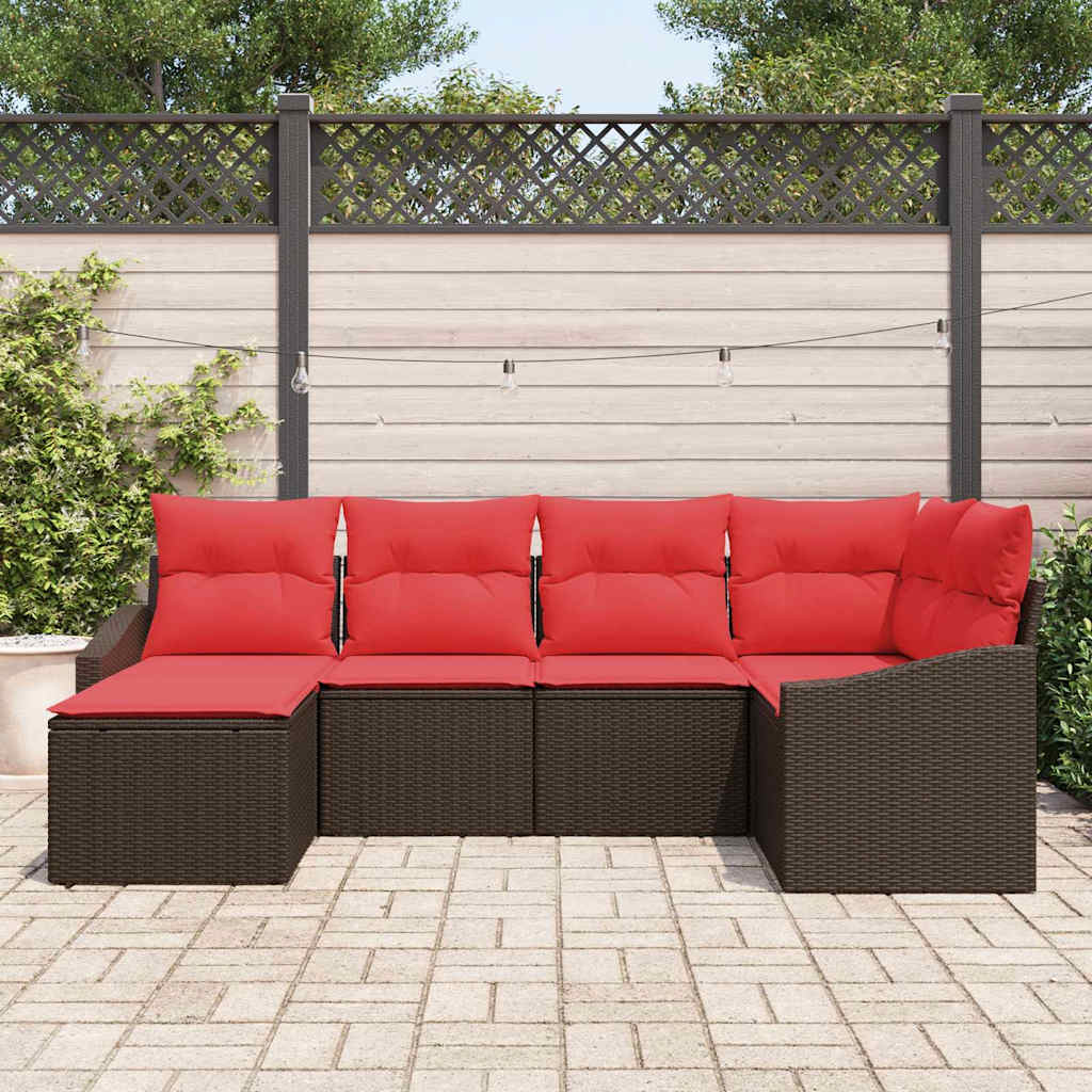 Set di divani 6 pz Marrone polyrattan | homemem39
