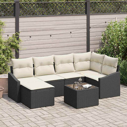 Set di divani 7 pz Nero polyrattan | homemem39