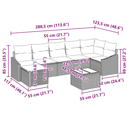 Set di divani 8 pz Marrone polyrattan | homemem39