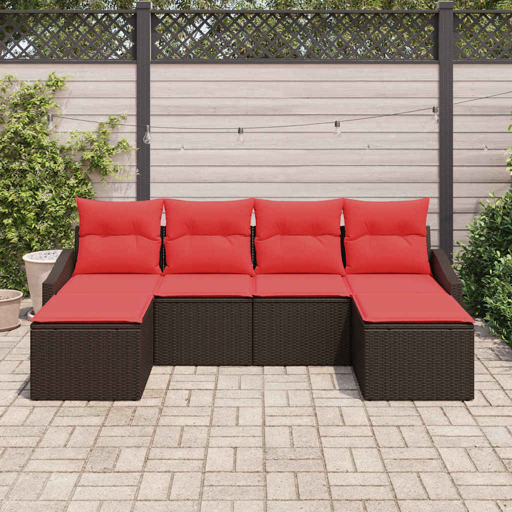 Set di divani 6 pz Marrone polyrattan | homemem39