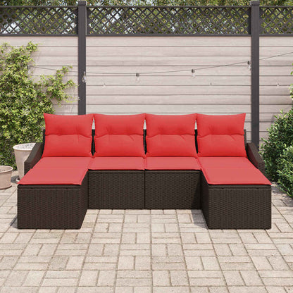 Set di divani 6 pz Marrone polyrattan | homemem39
